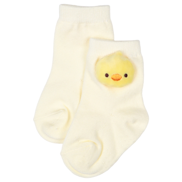 [ベビー]ぬいぐるみ付きソックス　ひよこ イエロー 9~14cm