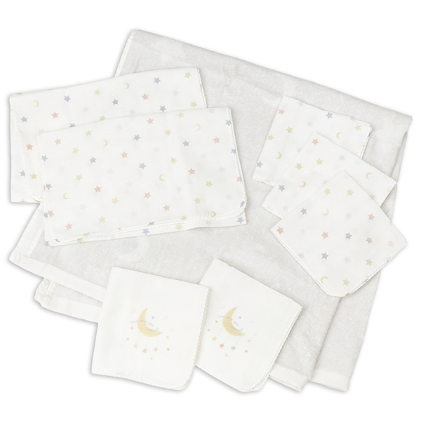 はじめての沐浴８点セット　星月 グレー