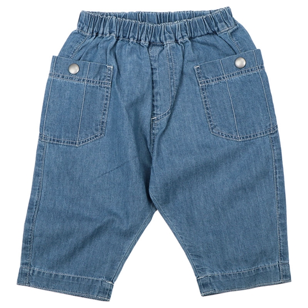 [ベビー]７分丈パンツ　布帛素材 ブルー ブルー 80cm