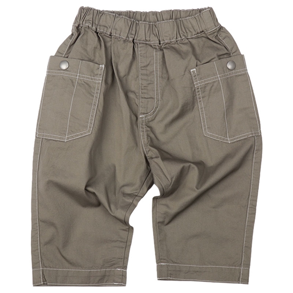 [キッズ]７分丈パンツ　布帛素材 ベージュ ベージュ 100cm