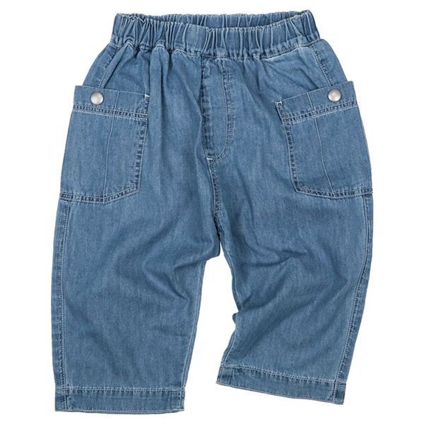 [キッズ]７分丈パンツ　布帛素材 ブルー ブルー 100cm