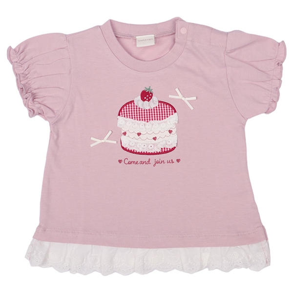 [ベビー]半袖Ｔシャツ　胸モチーフ　ピンク ピンク 70cm