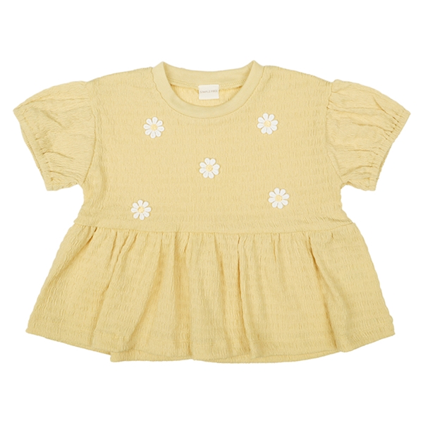 [キッズ]半袖Ｔシャツ　花モチーフ　イエロー イエロー 100cm