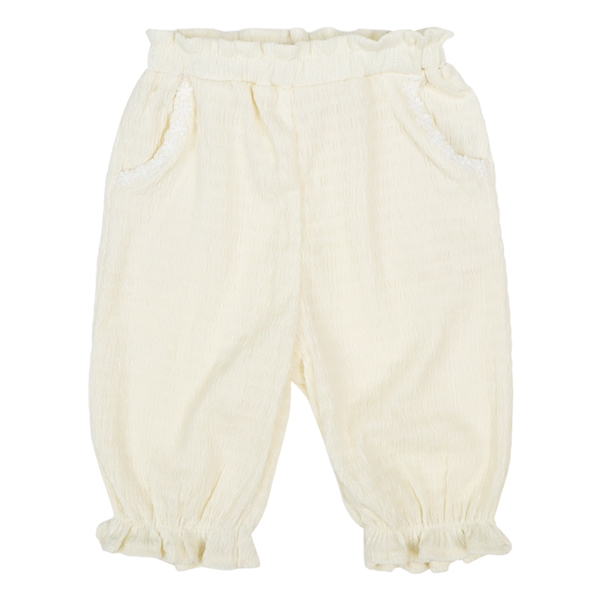 [ベビー]７分丈パンツ　花モチーフ　ジャガード　オフホワイト オフホワイト 70cm
