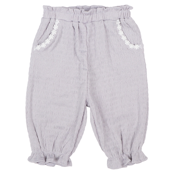 [ベビー]７分丈パンツ　花モチーフ　ジャガード　グレー グレー 70cm