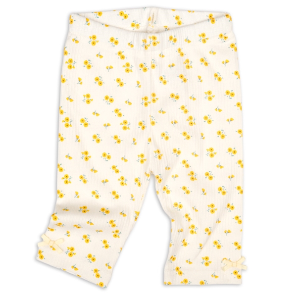 [キッズ]5分丈レギンス　リブジャガード　イエロー イエロー 100cm