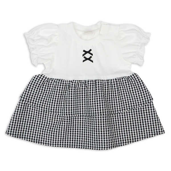 [ベビー]半袖チュニックティアード　オフホワイト オフホワイト 80cm