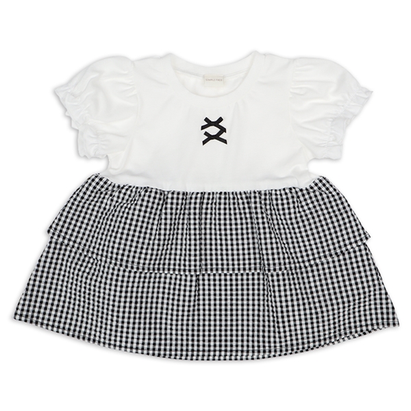 [キッズ]半袖チュニックティアード　オフホワイト オフホワイト 100cm