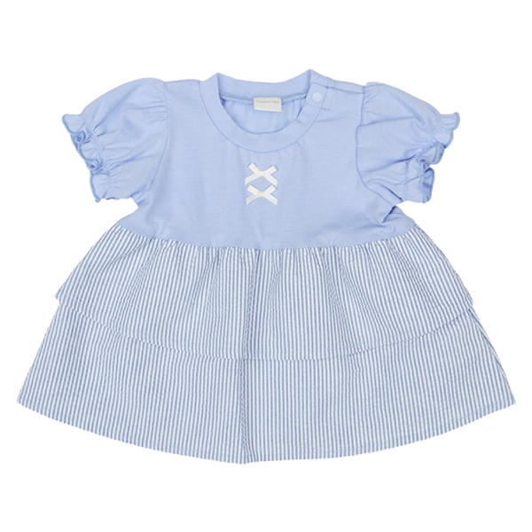 [ベビー]半袖チュニックティアード　サックス サックス 80cm