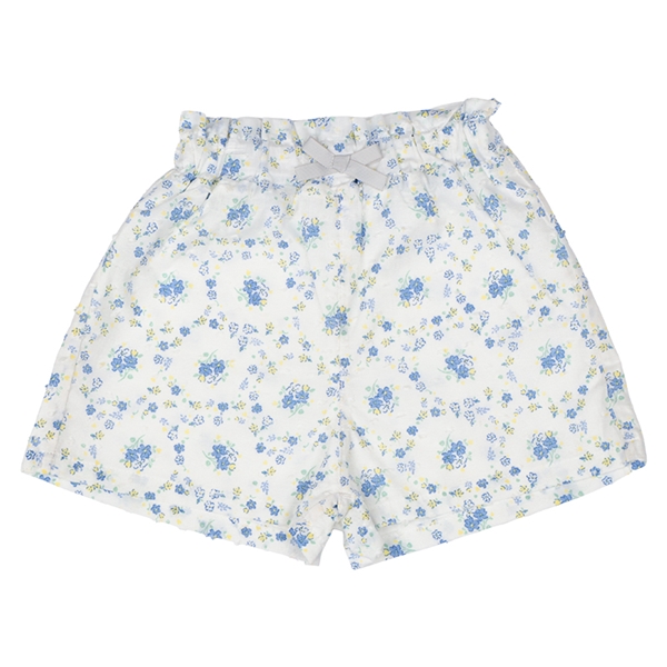 [ベビー]ショートパンツ　花柄 ブルー ブルー 80cm