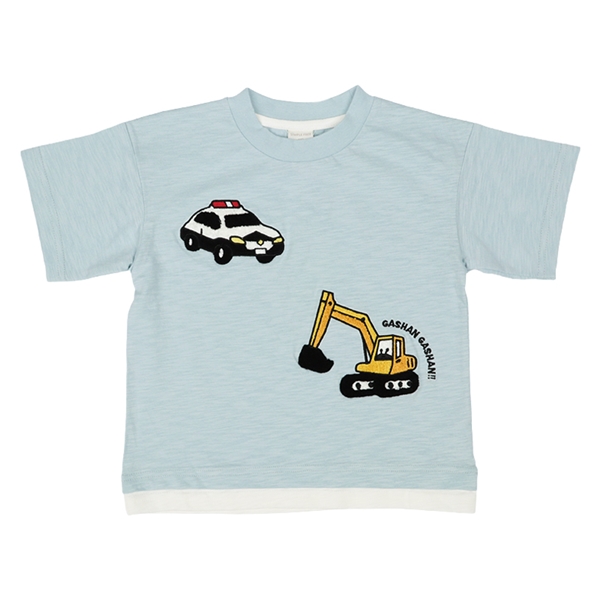 [キッズ]半袖Tシャツ　サガラ刺繍　サックス サックス 100cm