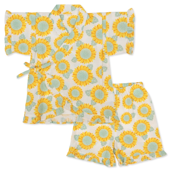 [ベビー]甚平(じんべい)スーツ ひまわり柄 イエロー イエロー 80cm