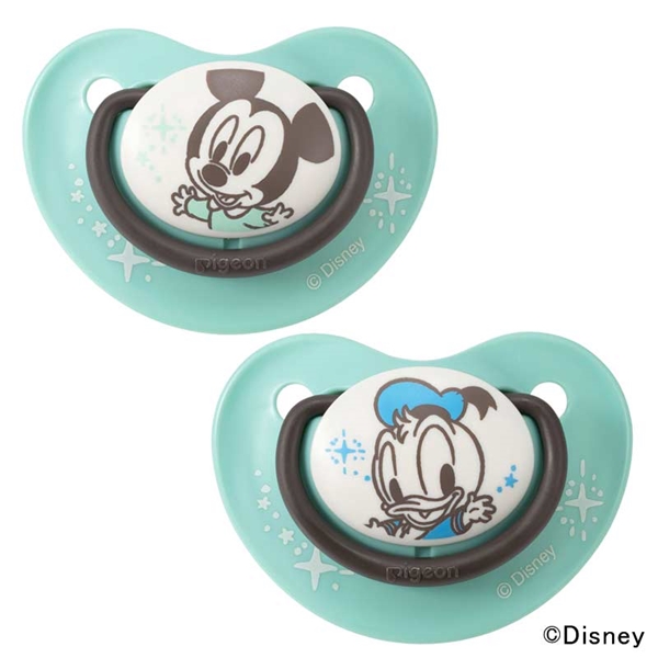 おしゃぶり Fun Friends 6-18ヵ月 Lサイズ 2個 ミッキー＆ドナルド グリーン 6~18ヵ月