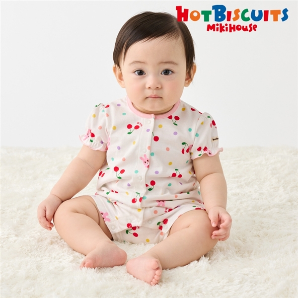 [ベビー] ショートオール ホワイト[ミキハウス　ホットビスケッツ] ホワイト 70cm