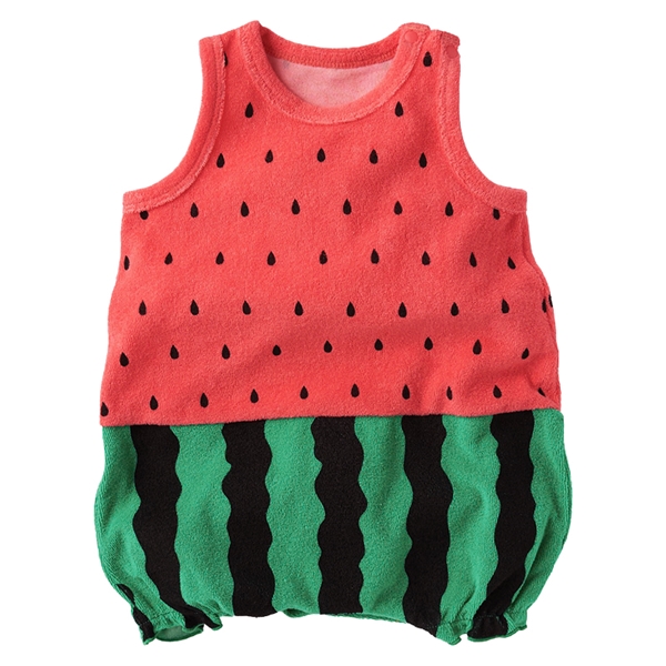 なりきりロンパース　スイカ レッド 60cm