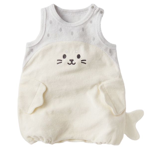 なりきりロンパース　アザラシ アイボリー 60cm