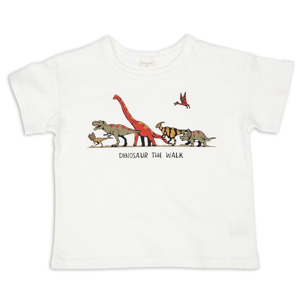 [キッズ]半袖Tシャツ　パネル　オフホワイト オフホワイト 100cm