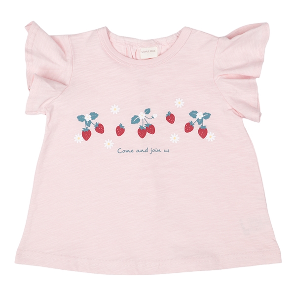 [ベビー]半袖Tシャツ　パネル　ピンク ピンク 70cm