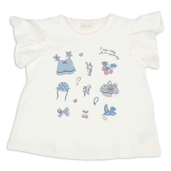 [ベビー]半袖Tシャツ　パネル　アイボリー アイボリー 70cm