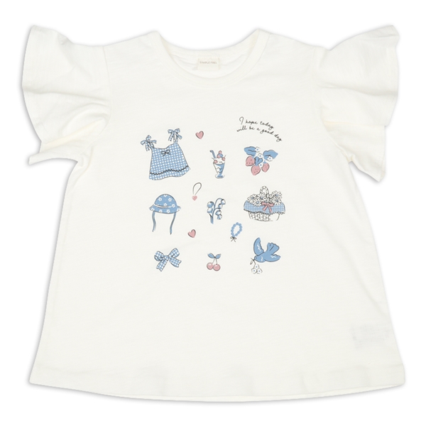 [キッズ]半袖Tシャツ　パネル　アイボリー アイボリー 100cm