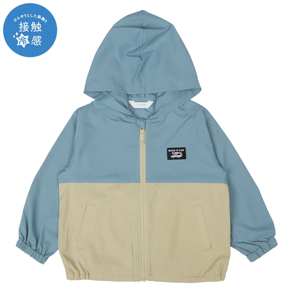 [キッズ]パーカー　接触冷感 ブルー ブルー 100cm