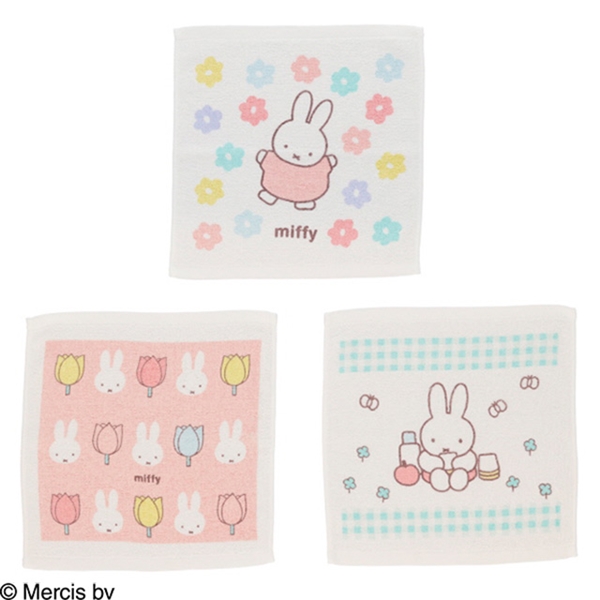 ハンドタオル３Ｐ　ミッフィーハッピーフラワーデイズ