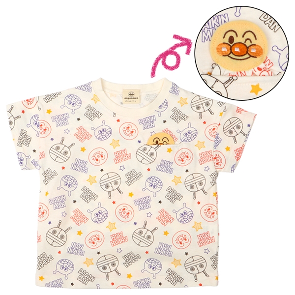 [ベビー]かくれんぼＴシャツ　アンパンマン　アイボリー アイボリー 80cm