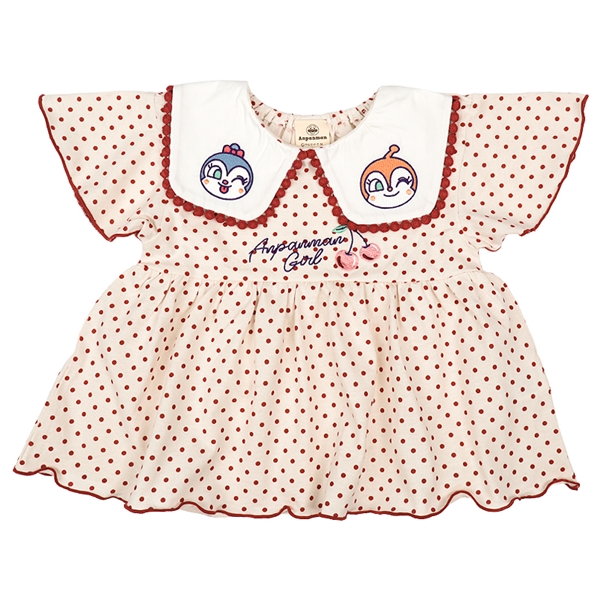 [キッズ]襟付きドットＴシャツ　アンパンマン　アイボリー アイボリー 110cm