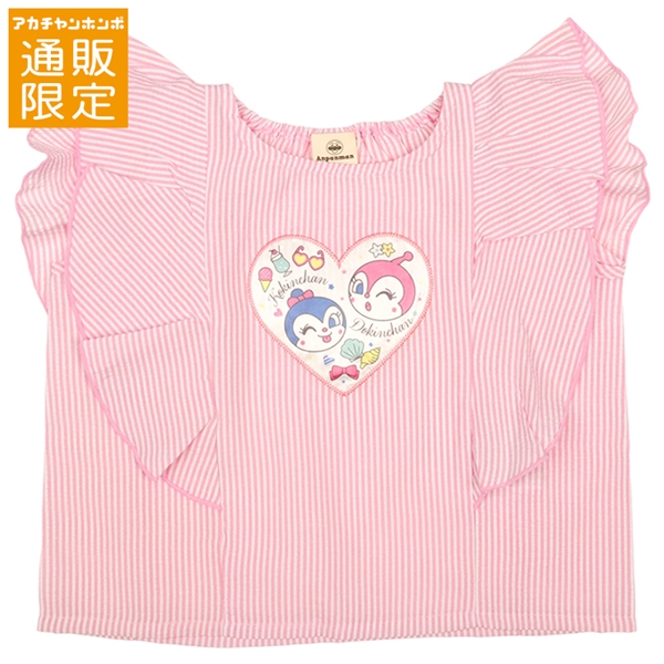 【通販限定】[ベビー]袖フリル半袖Ｔシャツ　アンパンマン　ピンク ピンク 90cm