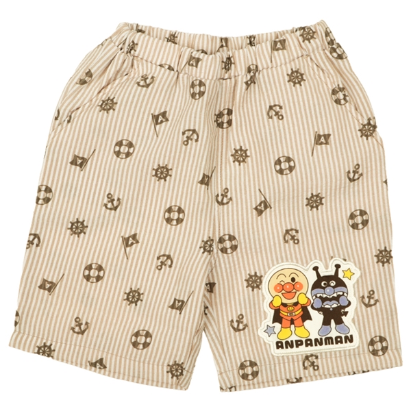 [ベビー]総柄ハーフパンツ　アンパンマン　ベージュ ベージュ 80cm