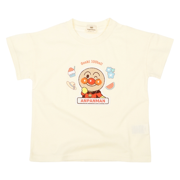 [キッズ]サガラ刺繍Ｔシャツ　アンパンマン　アイボリー アイボリー 120cm