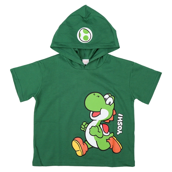 [キッズ]半袖パーカーＴシャツ　スーパーマリオ　グリーン グリーン 100cm