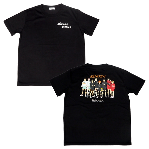 [130~150cm]立ち絵柄Ｔシャツ　ＭＩＫＡＳＡ×ハイキュー　ブラック ブラック 130cm