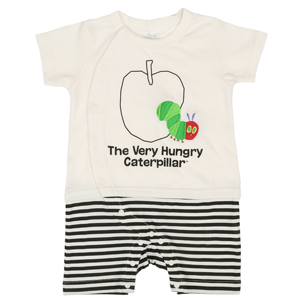 リンゴ柄カバーオール　はらぺこあおむし　アイボリー アイボリー 60cm