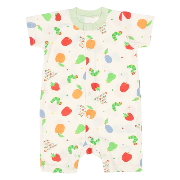 総柄カバーオール　はらぺこあおむし　アイボリー アイボリー 60cm