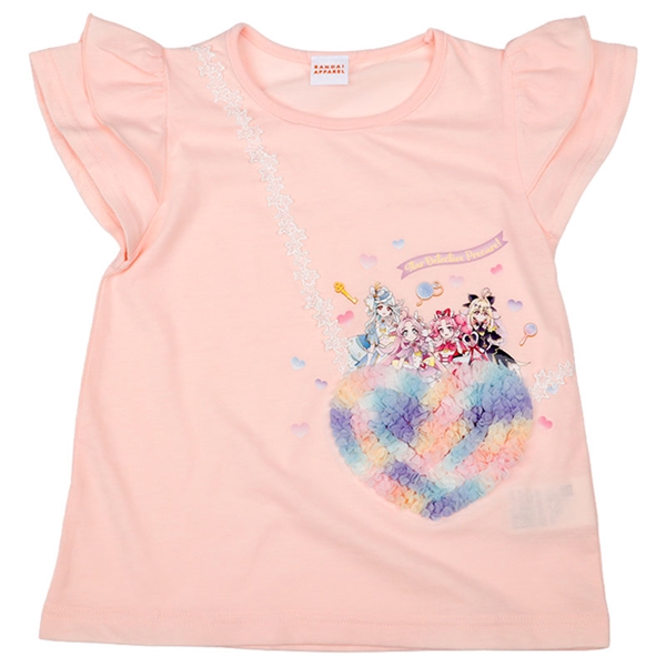 [キッズ]ポシェット風Ｔシャツ　プリキュア ピンク ピンク 100cm
