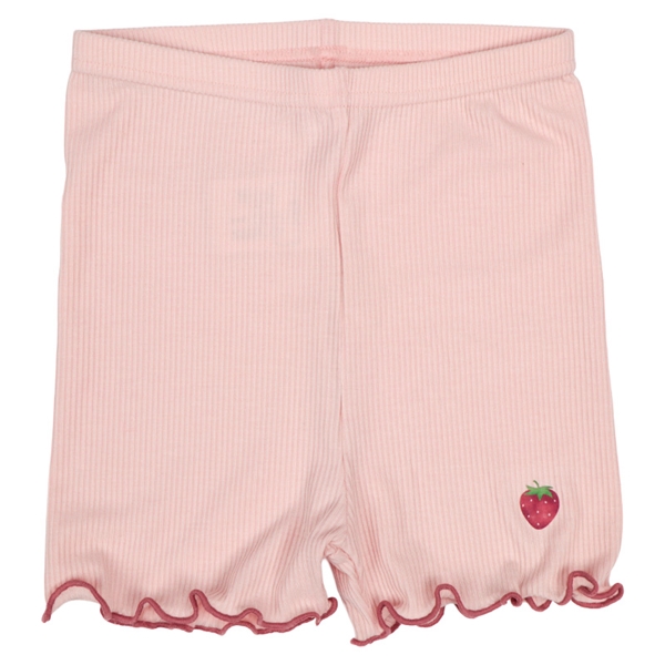 [キッズ]１分丈スパッツ　リブ　イチゴ　ピンク ピンク 100cm