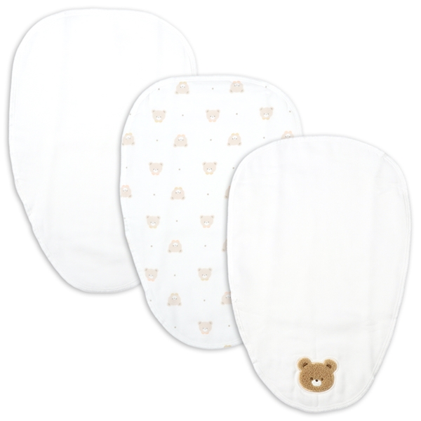 汗取りパッド３枚組クマ オフホワイト