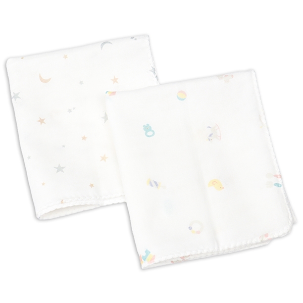 沐浴ガーゼ２枚組トイ星月 オフホワイト