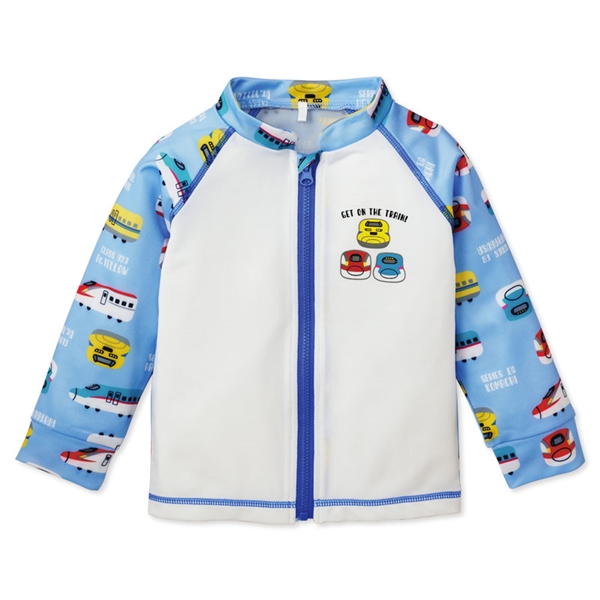 [キッズ]ラッシュガード JR新幹線 サックス 100cm