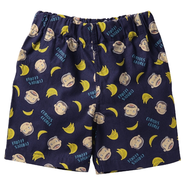 [キッズ]ハーフパンツ　おさるのジョージ　ネイビー ネイビー 100cm