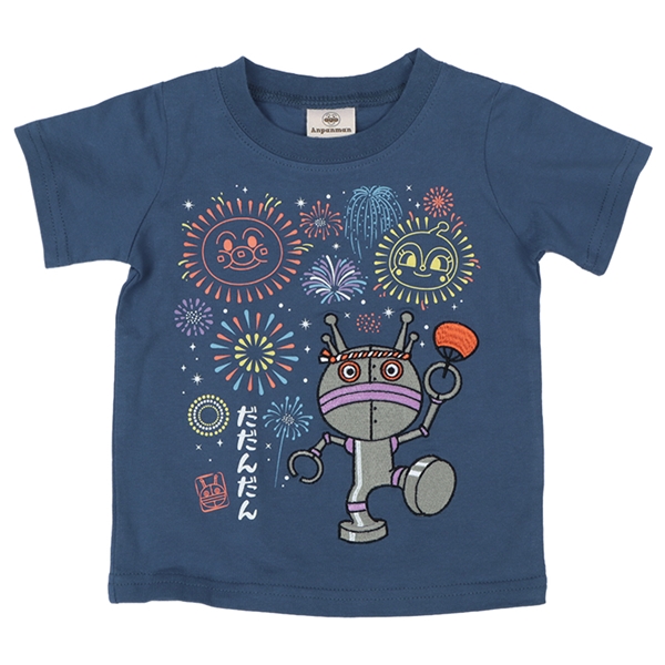 [ベビー]半袖和柄Ｔシャツ　刺繍　アンパンマン　ネイビー ネイビー 80cm
