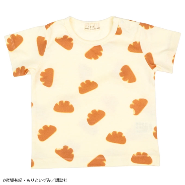 [ベビー]半袖Ｔシャツ　パンどうぞ　総柄 アイボリー 80cm