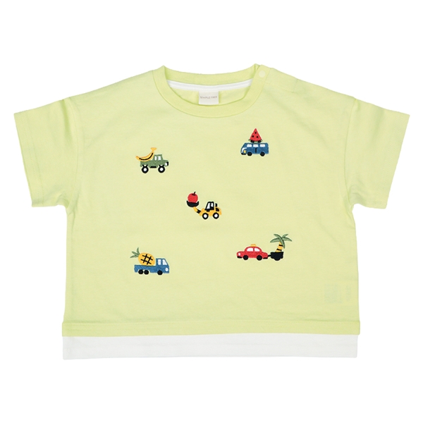 [ベビー]半袖　Ｔシャツ　飛び刺しゅう　グリーン グリーン 70cm