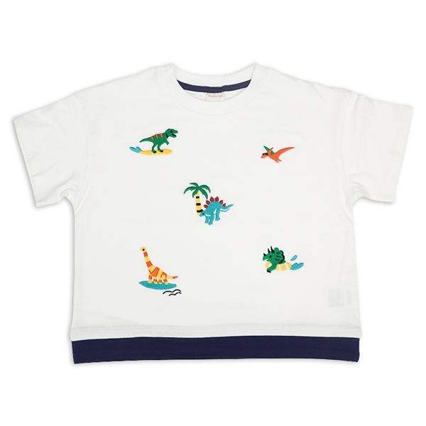 [キッズ]半袖　Ｔシャツ　飛び刺しゅう　オフホワイト オフホワイト 100cm