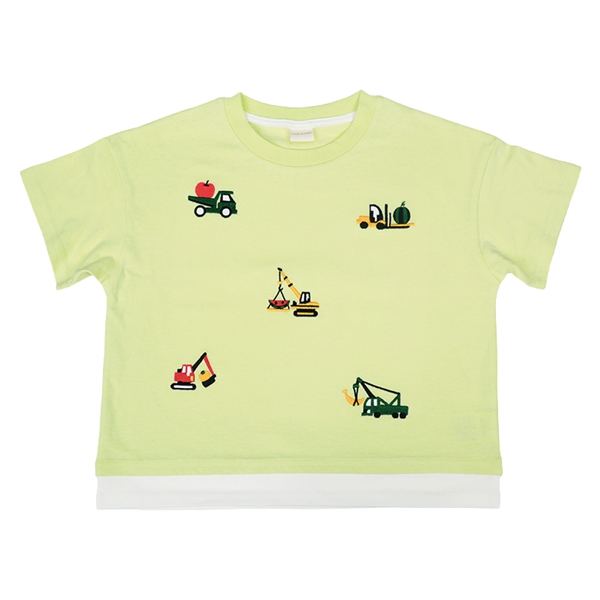 [キッズ]半袖　Ｔシャツ　飛び刺しゅう　グリーン グリーン 100cm