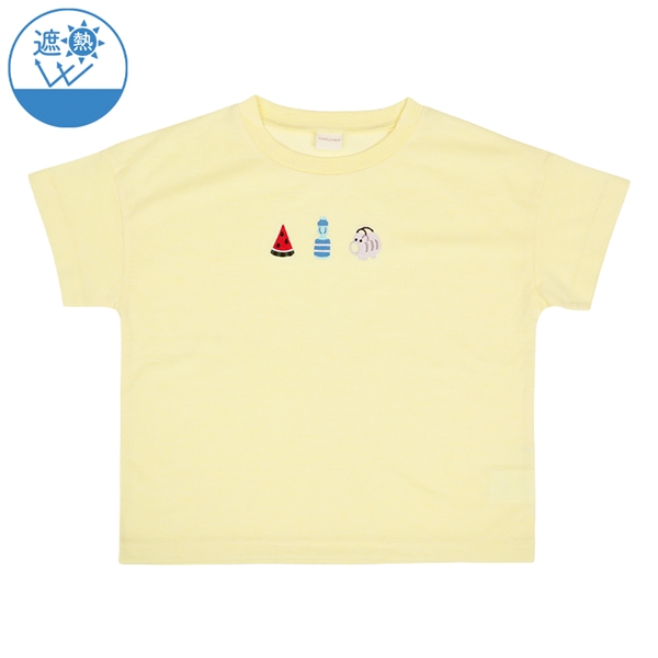 [キッズ]半袖　Ｔシャツ　遮熱　刺しゅう イエロー イエロー 100cm