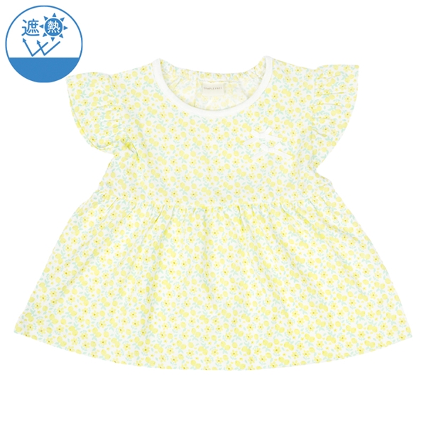 [ベビー]半袖　チュニック　遮熱　切替　イエロー イエロー 70cm