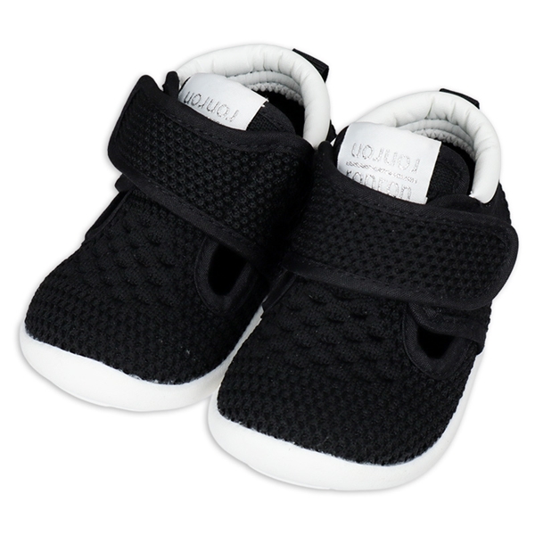 [12.0~14.0cm]編み込みメッシュシューズ　ブラック ブラック 12.0cm