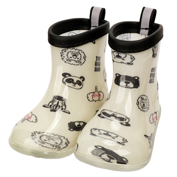 [14.0~18.0cm]総柄レインシューズ　オフホワイト オフホワイト 14.0cm